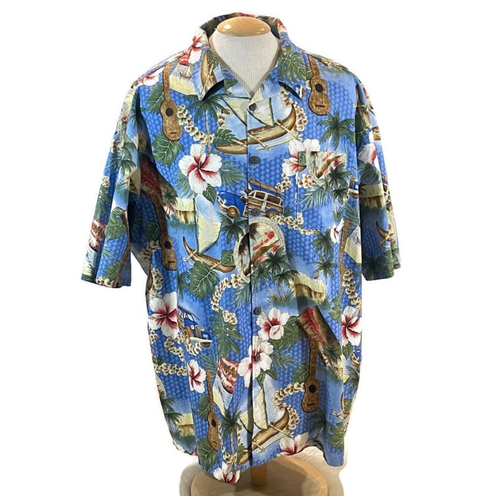 Reebesse Men’s Hawaiian Tropical Button Down